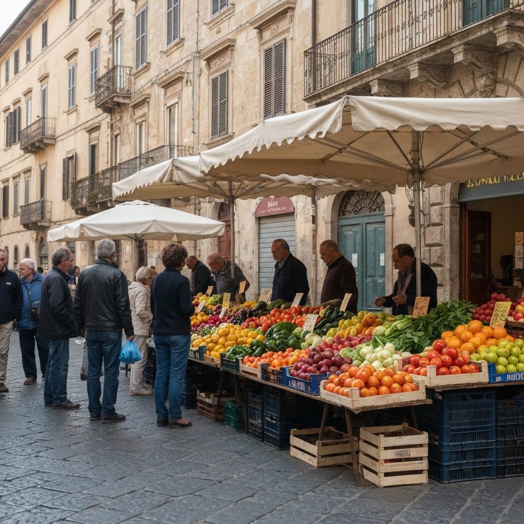 Scena di mercato italiano